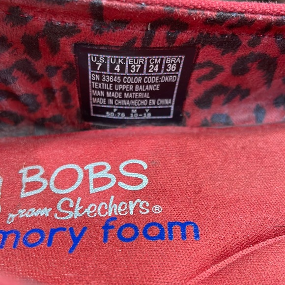 BOBS canvas slip on memory foam loafer plush-peace & Love ballet flat dark red - Picture 5 of 7